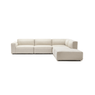 Baker Large Corner Sofa With Ottoman - Oatmeal - Sectional Sofas Tolv Loom Collection Dubai