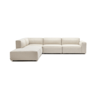 Baker Large Corner Sofa With Ottoman - Oatmeal - Sectional Sofas Tolv Loom Collection Dubai