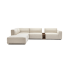 Baker Large Corner Sofa With Ottoman & Storage - Oatmeal - Sectional Sofas Tolv Loom Collection Dubai