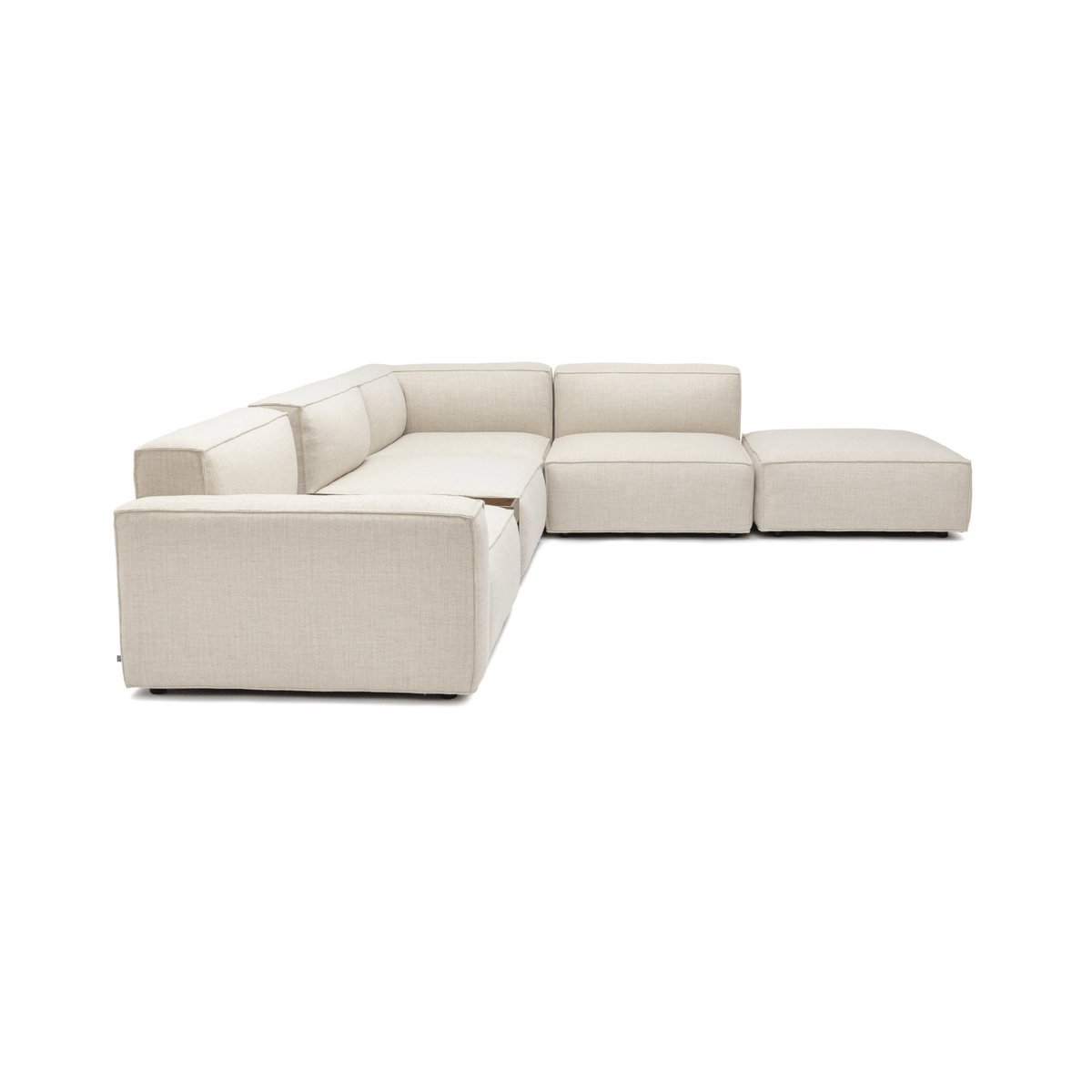 Baker Large Corner Sofa With Ottoman & Storage - Oatmeal - Sectional Sofas Tolv Loom Collection Dubai