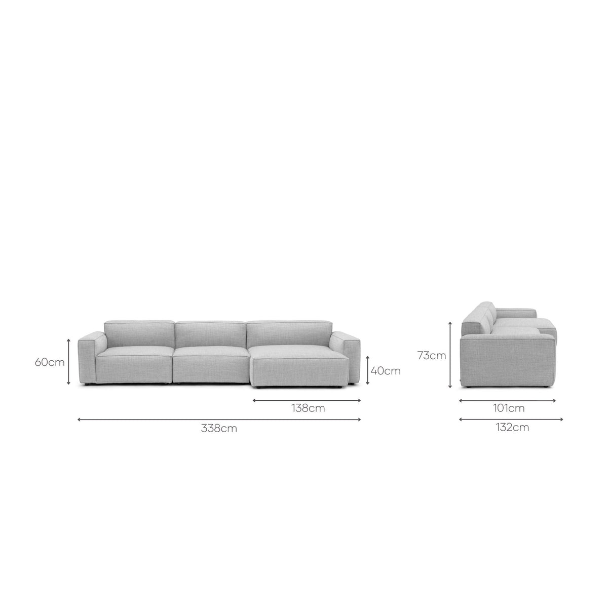 Baker Large L - Shaped Sofa - Diamond - Modular Sofas Tolv Loom Collection Dubai