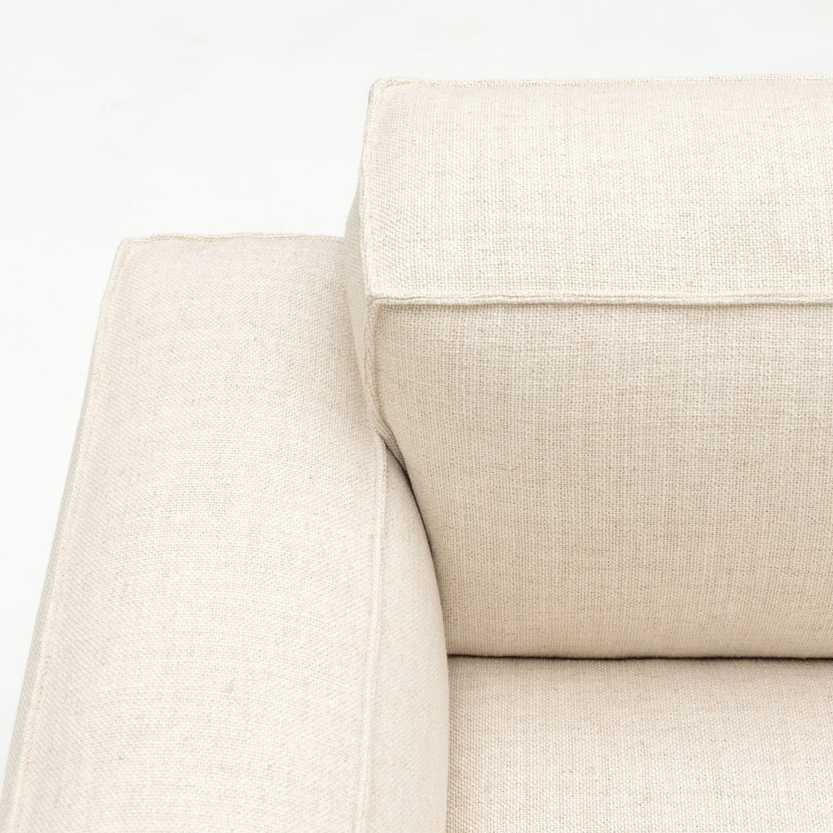 Baker Large L-Shaped With Walnut Storage - Oatmeal - Modular Sofas Tolv Loom Collection Dubai