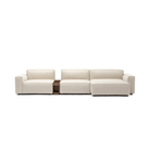 Baker Large L-Shaped With Walnut Storage - Oatmeal - Modular Sofas Tolv Loom Collection Dubai
