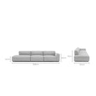 Baker Large Open End Sofa - Diamond - Modular Sofas Tolv Loom Collection Dubai