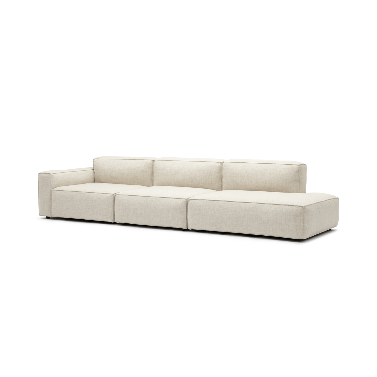 Baker Large Open End Sofa - Oatmeal - Modular Sofas Tolv Loom Collection Dubai