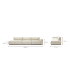 Baker Large Open End Sofa - Oatmeal - Modular Sofas Tolv Loom Collection Dubai