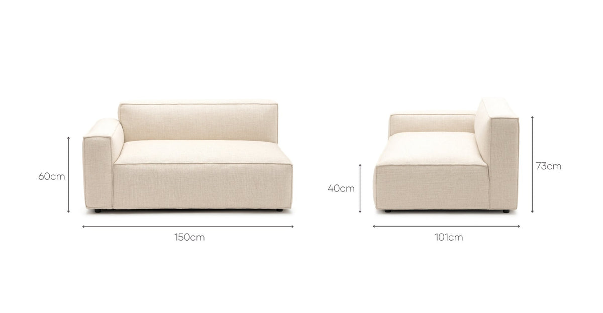 Baker Wide Left Arm - Oatmeal
