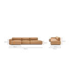 Baker Mega Lounge Sofa Set- Pecan Leather - Sectional Sofas Tolv Loom Collection Dubai