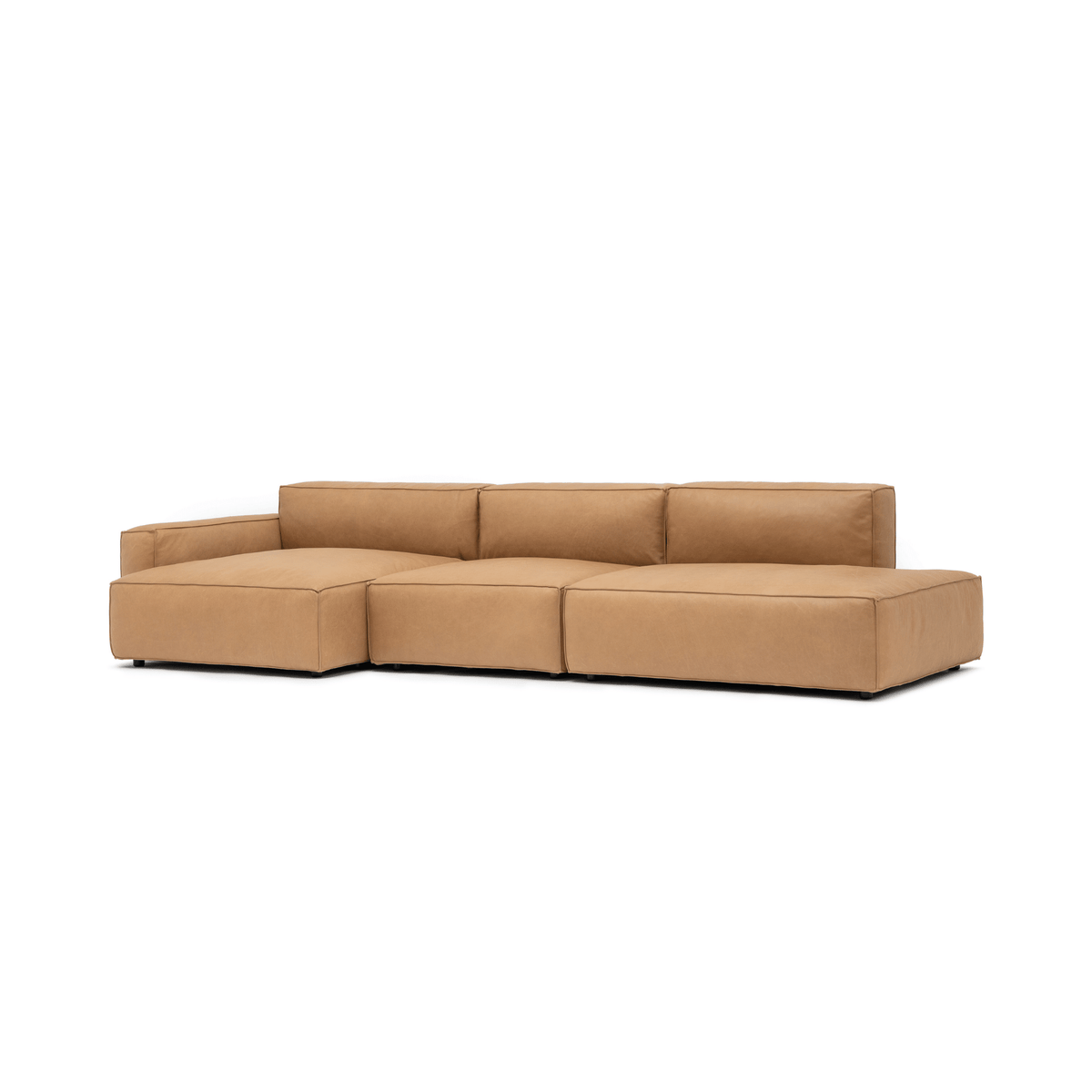 Baker Mega Lounge Sofa Set- Pecan Leather - Sectional Sofas Tolv Loom Collection Dubai