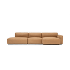 Baker Mega Lounge Sofa Set- Pecan Leather - Sectional Sofas Tolv Loom Collection Dubai
