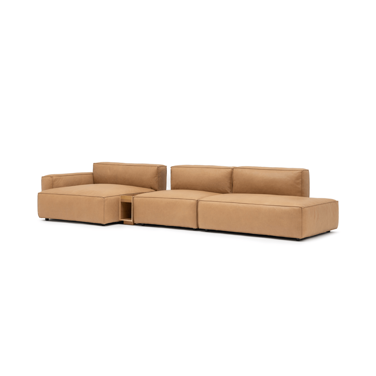 Baker Mega Lounge Sofa With Storage - Pecan Leather - Sectional Sofas Tolv Loom Collection Dubai