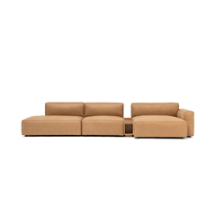 Baker Mega Lounge Sofa With Storage - Pecan Leather - Sectional Sofas Tolv Loom Collection Dubai