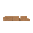 Baker Mega Lounge Sofa With Storage - Pecan Leather - Sectional Sofas Tolv Loom Collection Dubai
