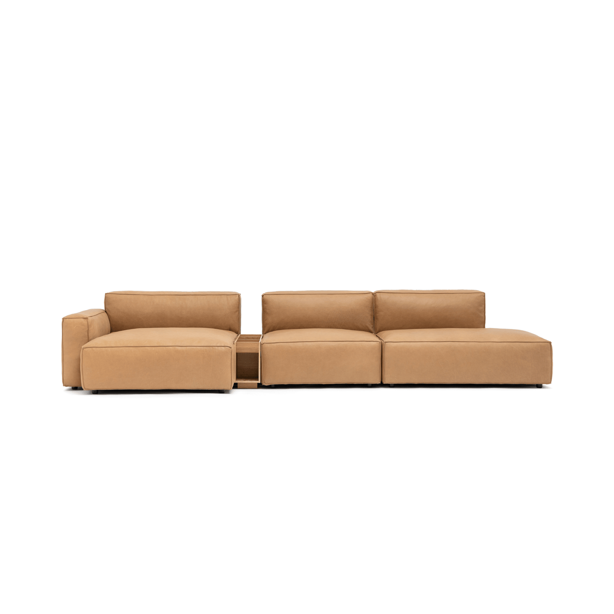 Baker Mega Lounge Sofa With Storage - Pecan Leather - Sectional Sofas Tolv Loom Collection Dubai
