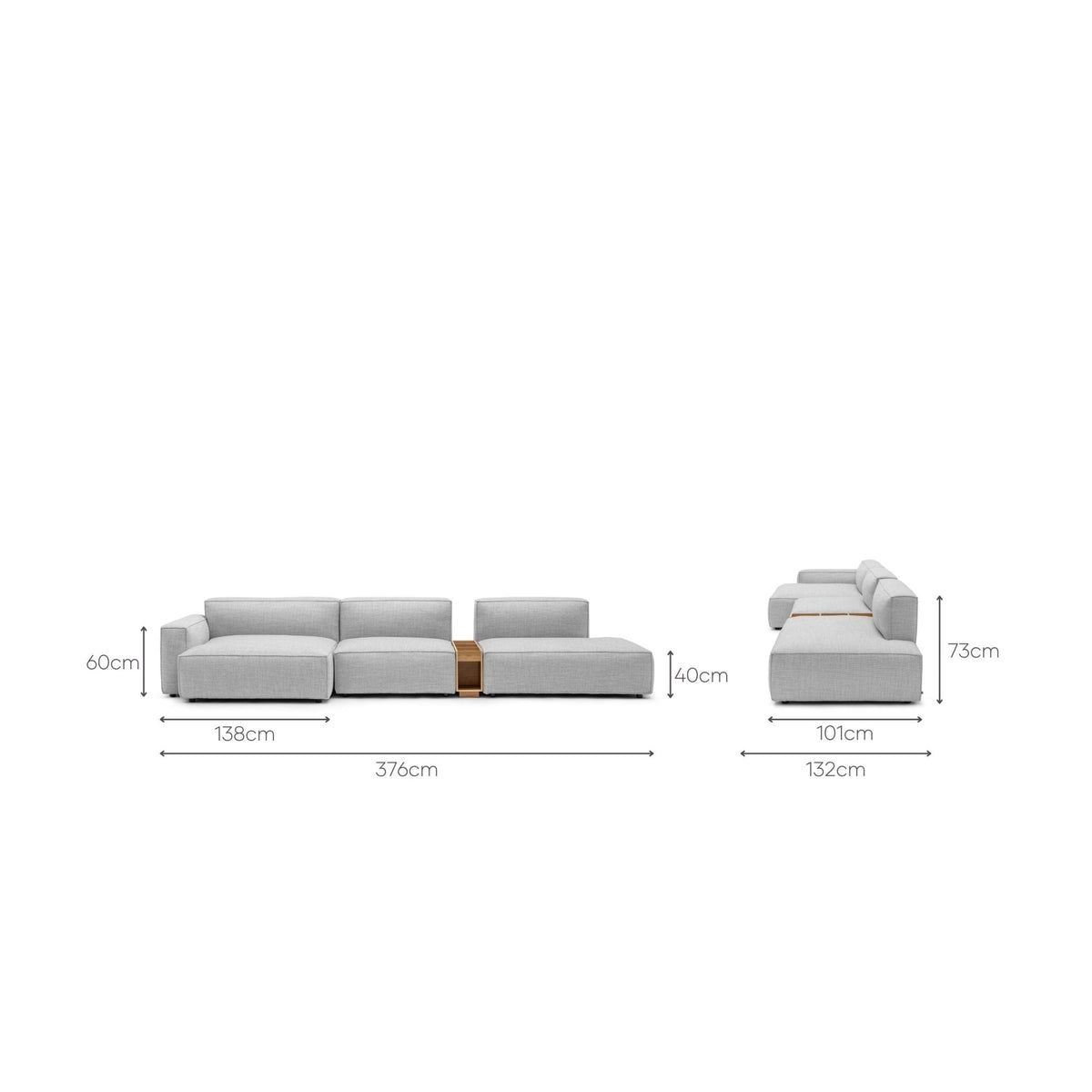Baker Mega Lounge Sofa With Storage Table - Diamond - Modular Sofas Tolv Loom Collection Dubai