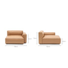 Baker Mega Right Arm - Pecan Leather - Modular Sofas Tolv Loom Collection Dubai