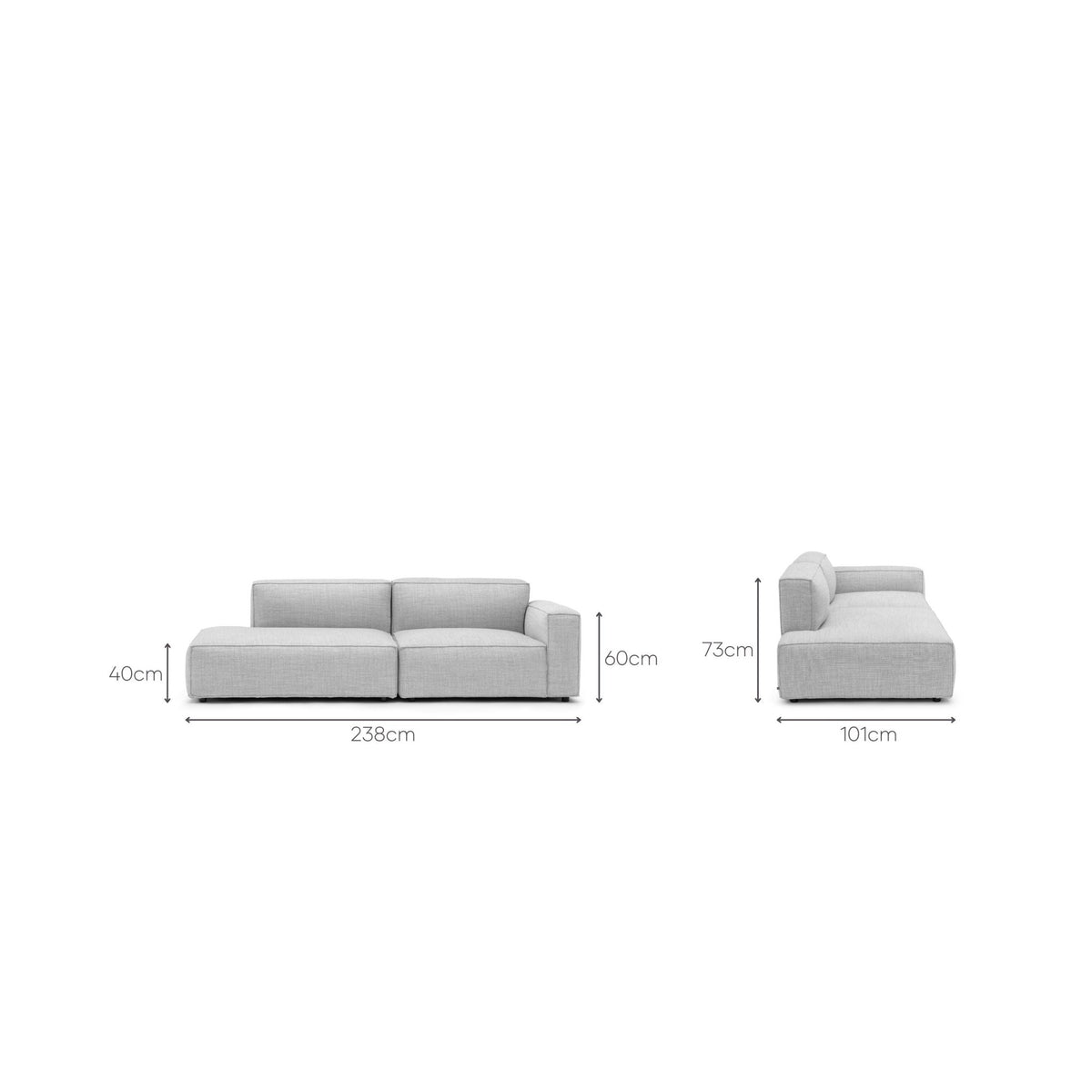 Baker Open End Sofa - Diamond - Sofas Tolv Loom Collection Dubai