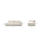 Baker Open End Sofa - Oatmeal - Modular Sofas Tolv Loom Collection Dubai
