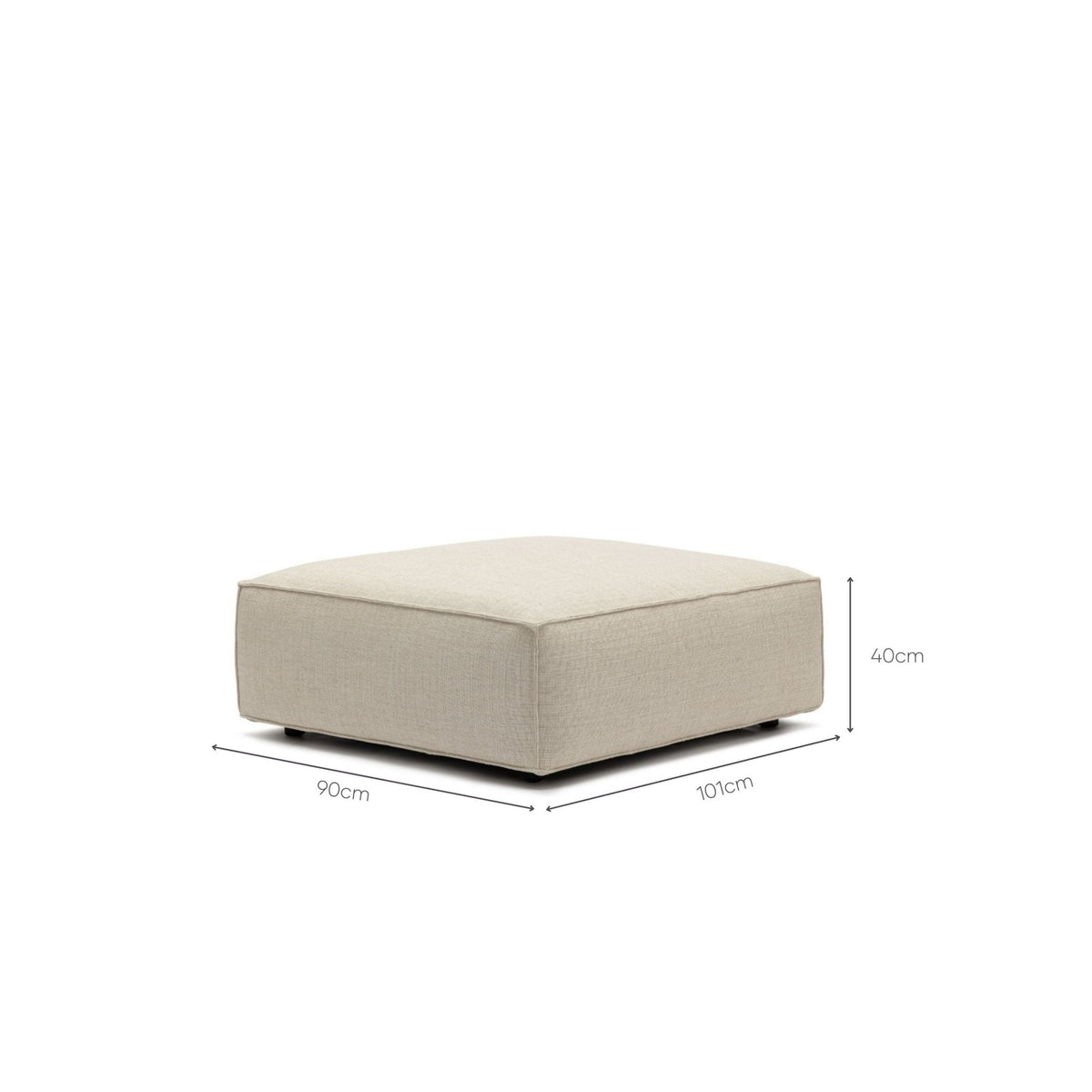 Baker Ottoman - Oatmeal - Ottomans Tolv Loom Collection Dubai
