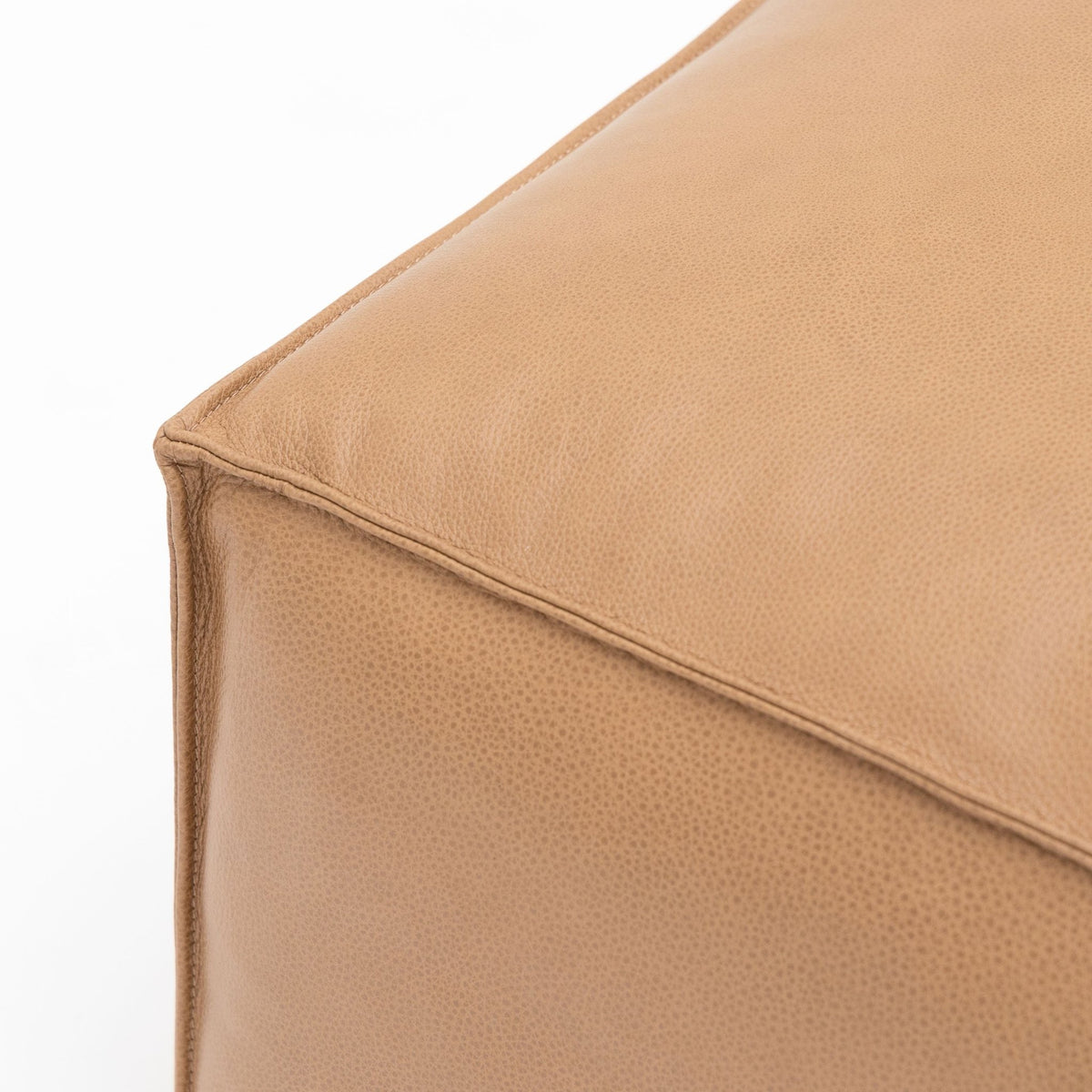 Baker Ottoman - Pecan Leather - Ottomans Tolv Loom Collection Dubai