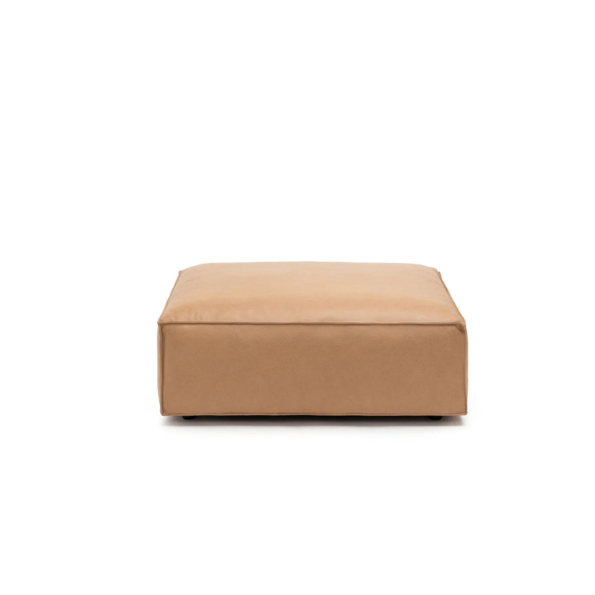 Baker Ottoman - Pecan Leather - Ottomans Tolv Loom Collection Dubai