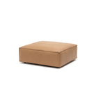 Baker Ottoman - Pecan Leather - Ottomans Tolv Loom Collection Dubai