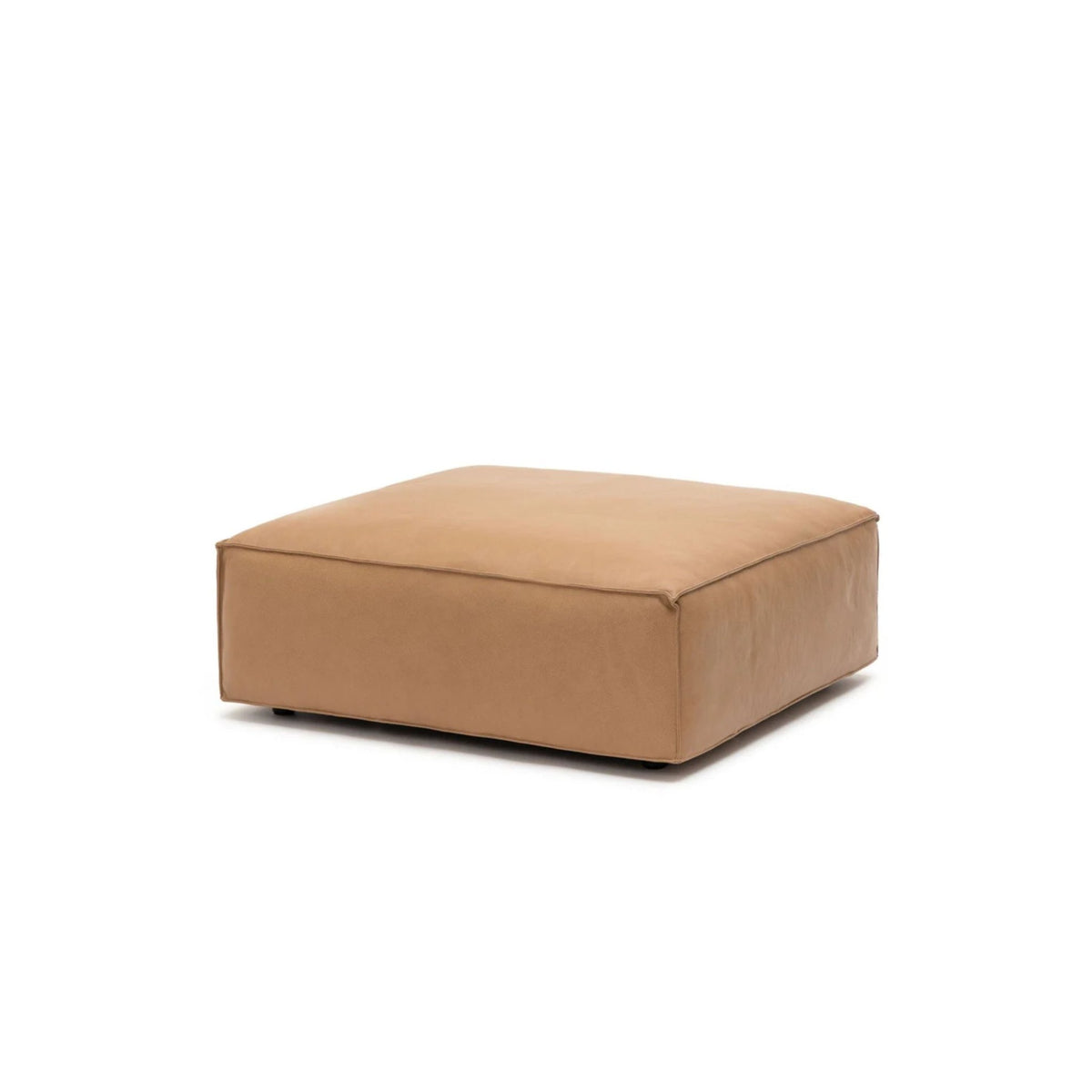 Baker Ottoman - Pecan Leather - Ottomans Tolv Loom Collection Dubai