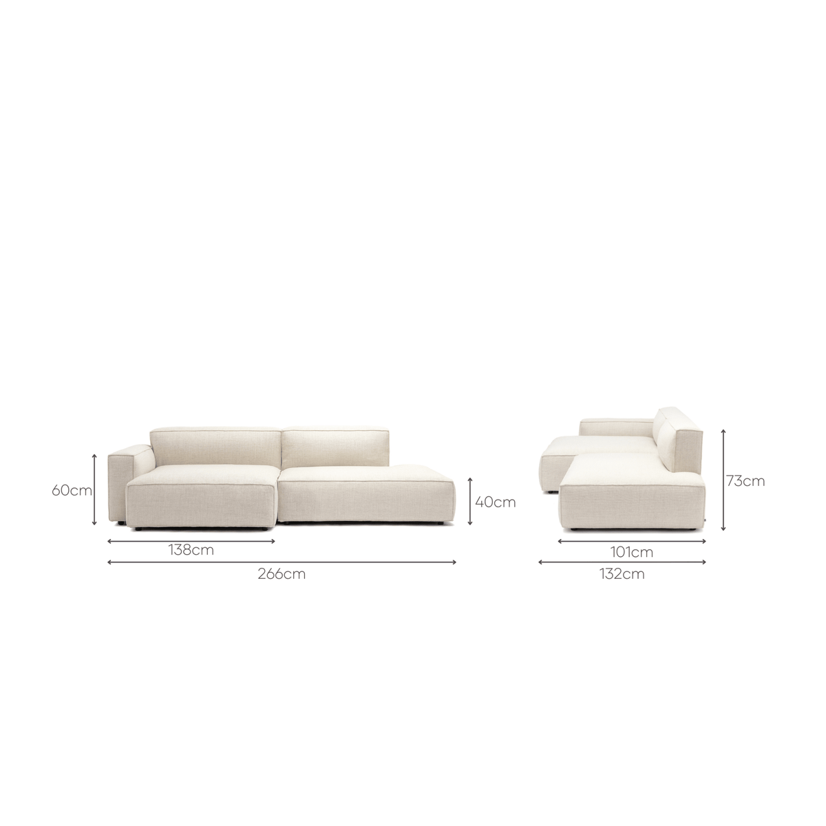 Baker Sectional - Oatmeal - Modular Sofas Tolv Loom Collection Dubai