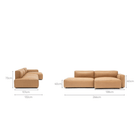 Baker Sectional - Pecan Leather - Sectional Sofas Tolv Loom Collection Dubai