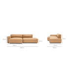 Baker Sectional - Pecan Leather - Sectional Sofas Tolv Loom Collection Dubai