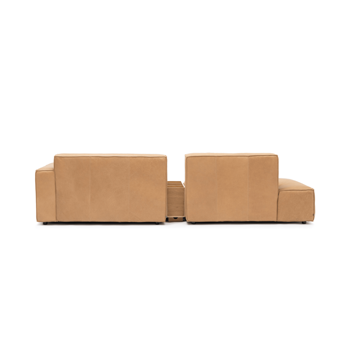 Baker Sectional With Storage - Pecan Leather - Sectional Sofas Tolv Loom Collection Dubai