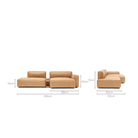 Baker Sectional With Storage - Pecan Leather - Sectional Sofas Tolv Loom Collection Dubai