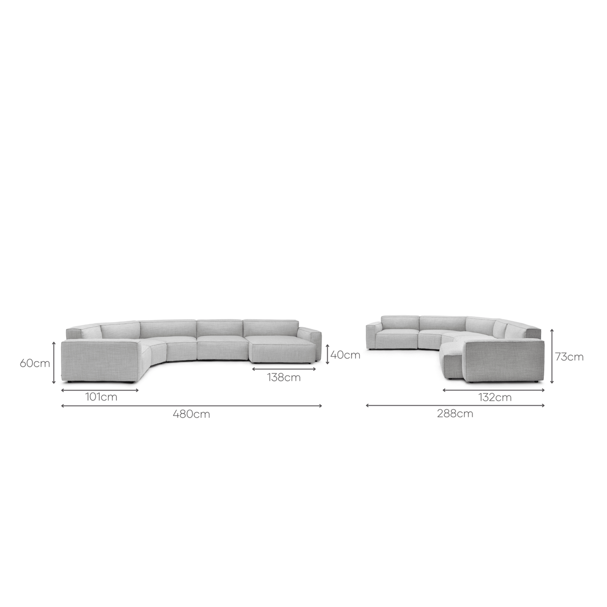 Baker XL Curved - Diamond - Curved Sofas Tolv Loom Collection Dubai