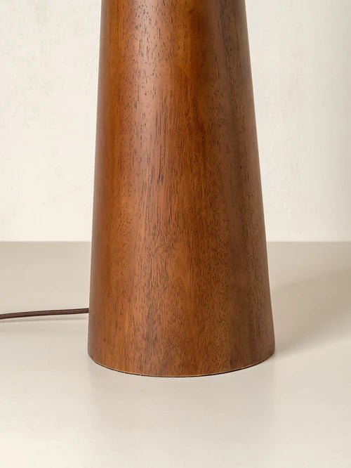 Baneza - Aged Brass And Wood Cone Floor Lamp - Loom Collection