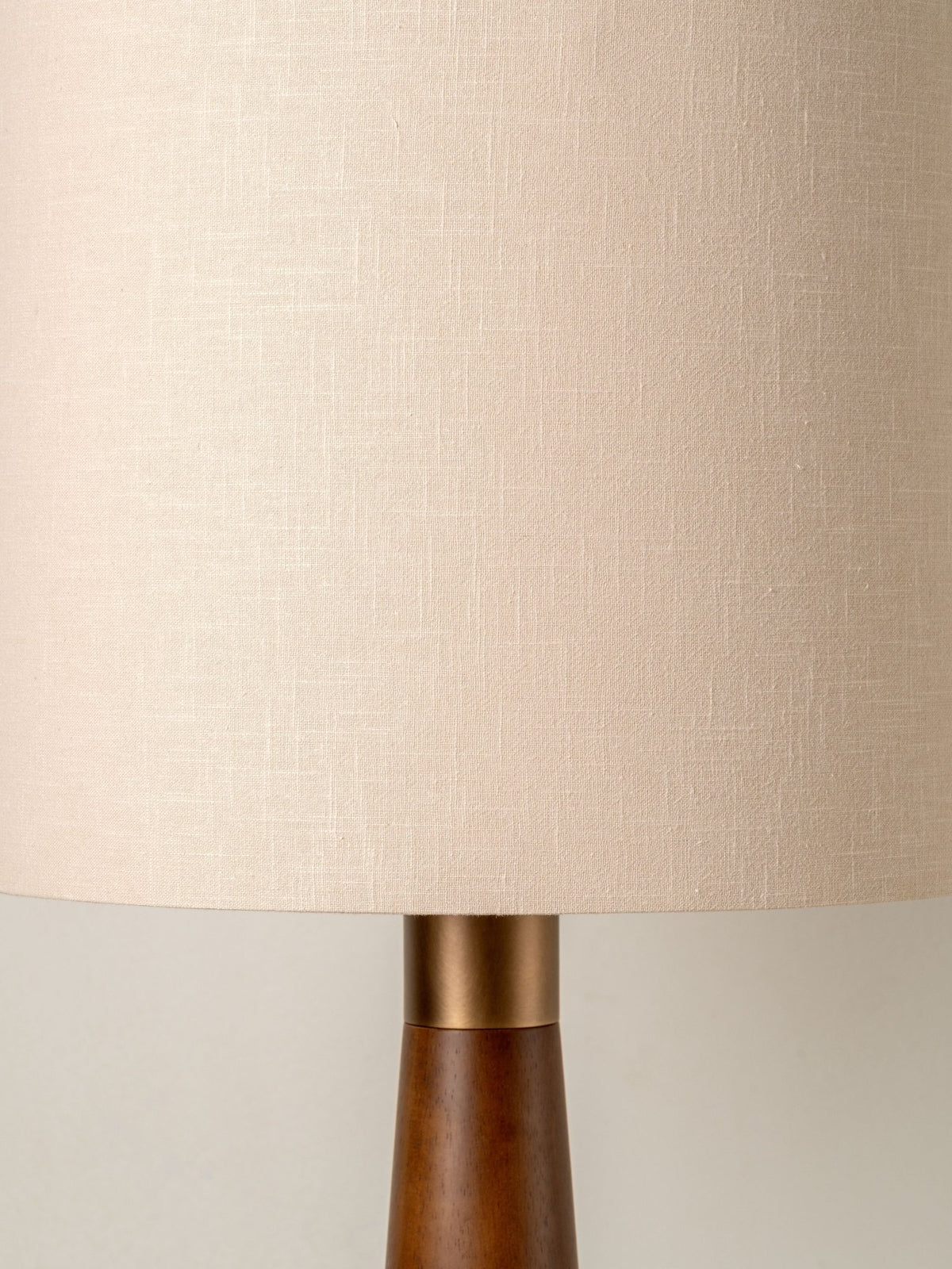 Baneza - Aged Brass And Wood Cone Floor Lamp