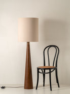 Baneza - Aged Brass And Wood Cone Floor Lamp