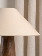 Baneza - Aged Brass And Wood Cone Table Lamp