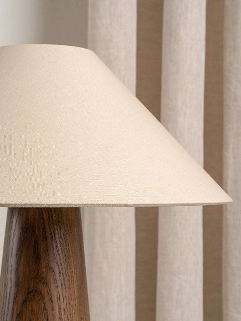 Baneza - Aged Brass And Wood Cone Table Lamp - Loom Collection