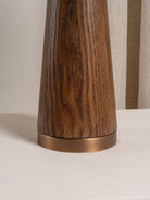 Baneza - Aged Brass And Wood Cone Table Lamp