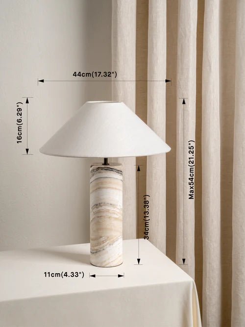 Barola - White Onyx Cylinder Table Lamp - Loom Collection