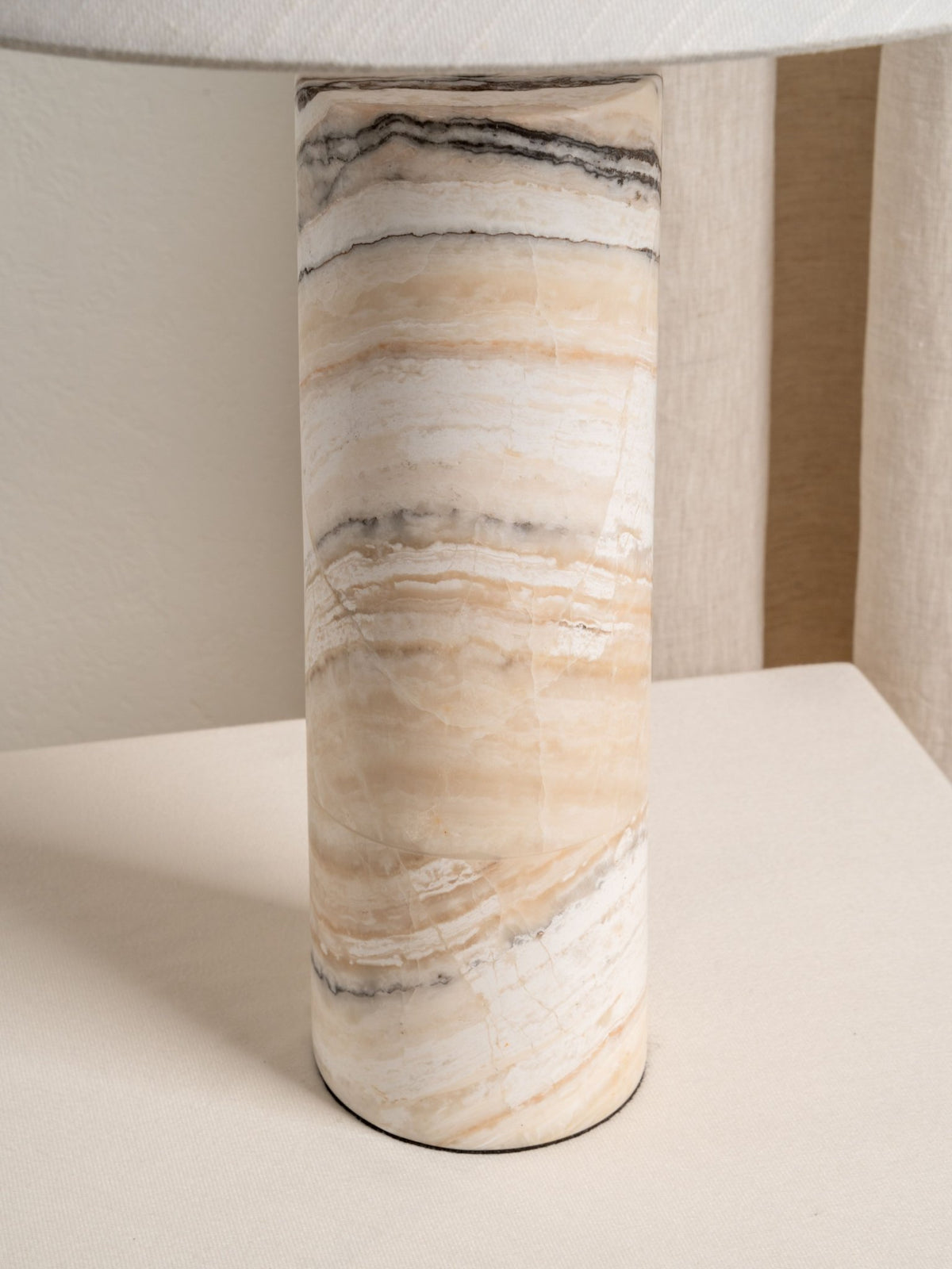 Barola - White Onyx Cylinder Table Lamp