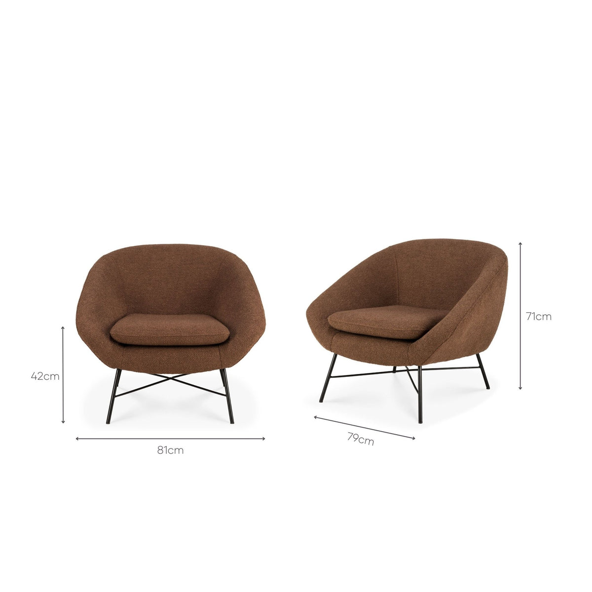 Barrow Lounge Chair - Copper - Accent Chairs Ethnicraft Loom Collection Dubai