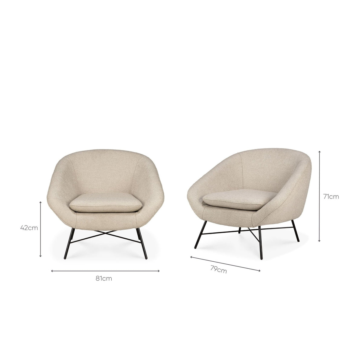 Barrow Lounge Chair - Off White - Accent Chairs Ethnicraft Loom Collection Dubai