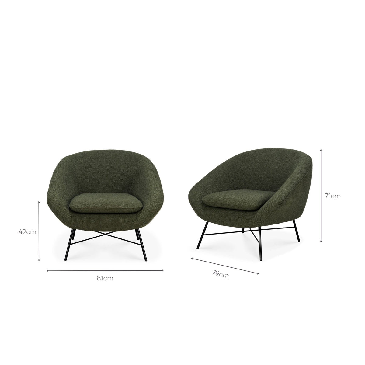 Barrow Lounge Chair - Pine Green - Accent Chairs Ethnicraft Loom Collection Dubai