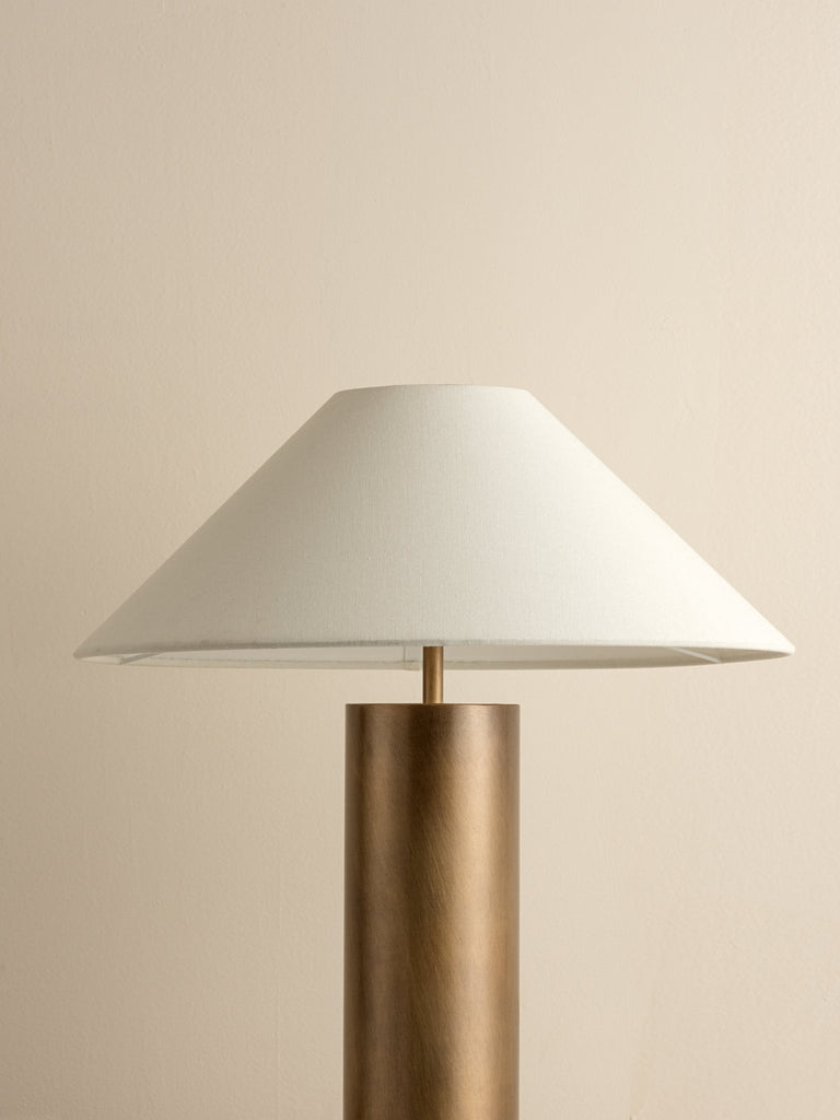 Bleeker - Aged Brass And Linen Table Lamp.