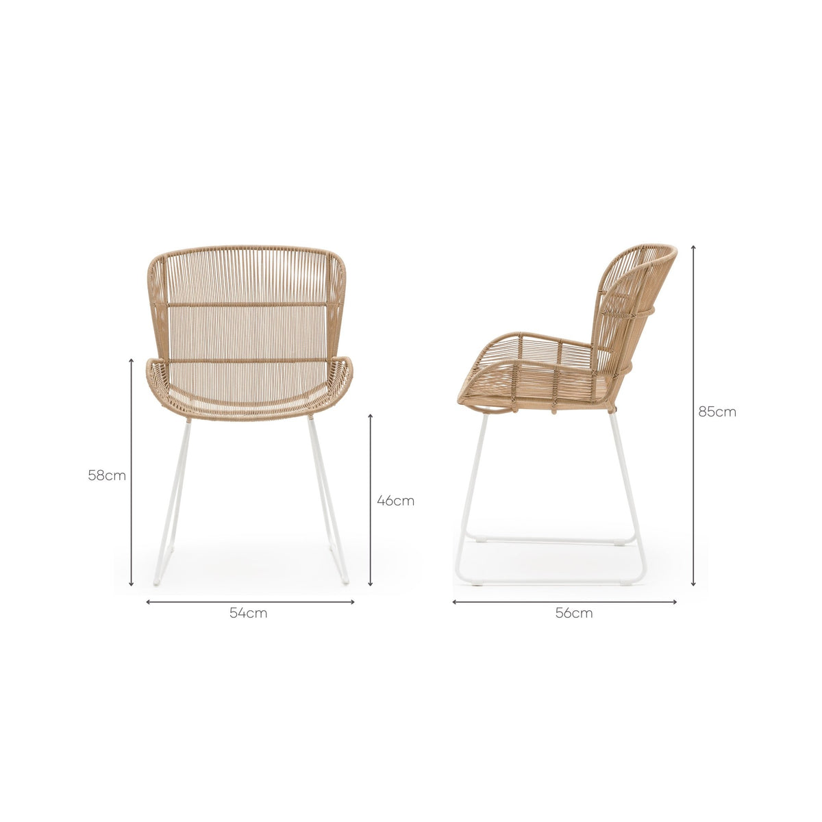Bloom Dining Chair - Stonewhite & Natural