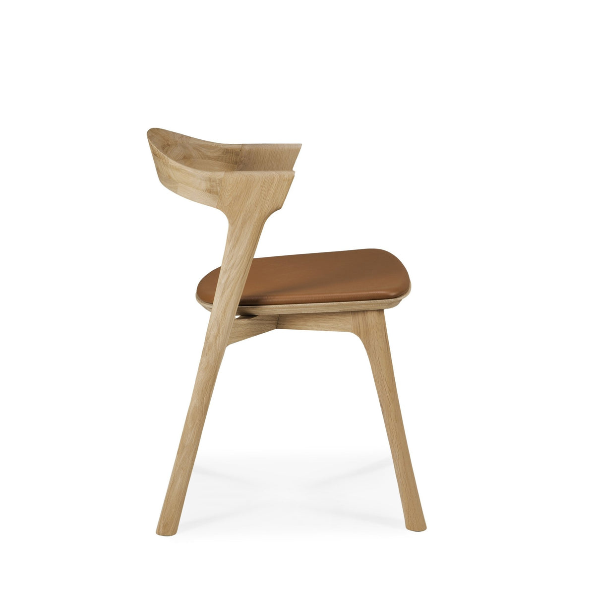 Bok Dining Chair - Varnished Oak - Cognac Leather