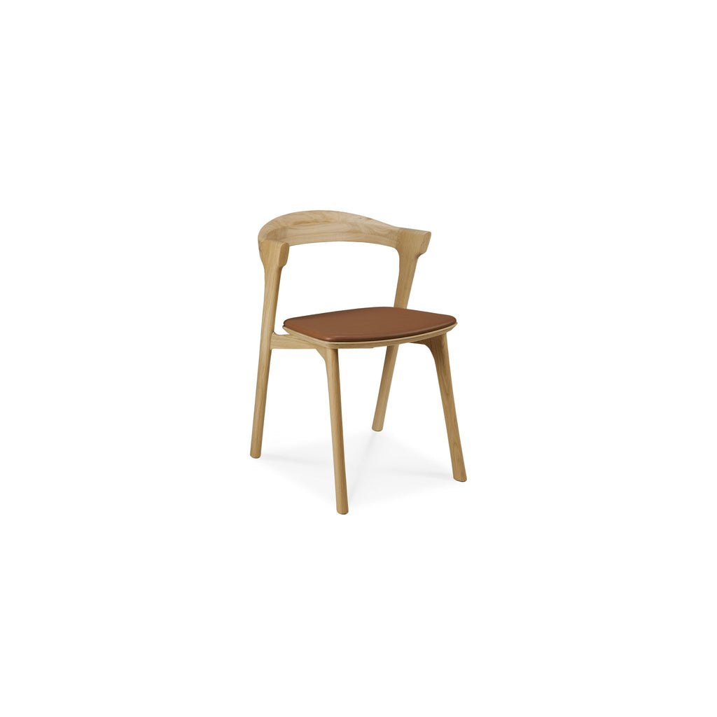 Bok Dining Chair - Varnished Oak - Cognac Leather - Loom Collection