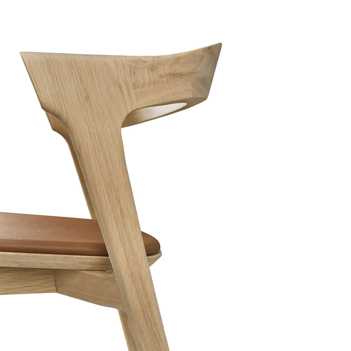 Bok Dining Chair - Varnished Oak - Cognac Leather