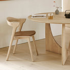 Bok Dining Chair - Varnished Oak - Cognac Leather